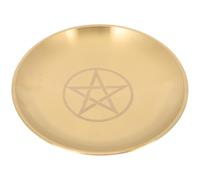AOKWAWALIY Pentagram Cauldron - Bandeja para velas de té, cenicero de metal, bandeja de almacenamiento de joyas, soporte para velas, bandeja de mesa Wicca, suministros para el hogar, soporte ritual