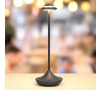 AoLa Lámpara de mesa recargable sin cables LED táctil regulable Luz de mesa recargable por USB-C Lámpara de noche metálica Diseño moderno UFO Lámpara de escritorio portátil,Gris