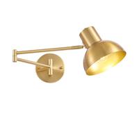 AoLa Lámpara de pared con brazo giratorio interiores, ajustable en 180° Luz de pared dorada E27 vintage brazo largo lámpara de lectura de pared lámpara de mesita de noche giratoria y extensible