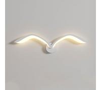 AoLa Lámpara de pared LED Luz de pared de luz cálida para interiores 9W Lámpara de noche de gaviota creativa blanca, material metálico Pantalla acrílica de pared Lámpara decorativa para dormitorio