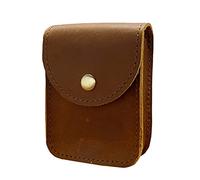 aolaso Estuche para Naipes, Mini Bolsa de Cintura de Cuero con Clip para cinturón para Hombre-marrón