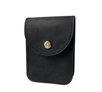 aolaso Funda de Naipes, Mini Bolsa de Cintura de Cuero con Clip de cinturón para Hombre-Negro