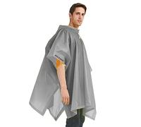 Aolegoo 2 Piezas Chubasqueros Impermeable, Ponchos Impermeables Transparentede EVA Portátil Reutilizable con Cubierta Para Viajes, Senderismo, Bicicleta, Unisex (Gris)
