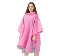 Aolegoo 2 Piezas Chubasqueros Impermeable, Ponchos Impermeables Transparentede EVA Portátil Reutilizable con Cubierta Para Viajes, Senderismo, Bicicleta, Unisex (Rosa)