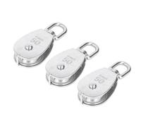 Aolidsive Bloque de Polea Simple de 3 Piezas, Rodillo de Polea de Acero Inoxidable, Rodamiento de 400 Kg Resistente para Equipos de Elevación y Remolque de Cubiertas de Barcos