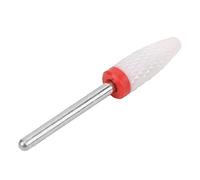 Aolidsive Broca para Uñas, Fresa Giratoria de Cerámica con Forma de Cabeza de Maíz para Tallar y Pulir, con Rayas que Se Cruzan para Facilitar el Almacenamiento y (Rectificado fino F caja roja)