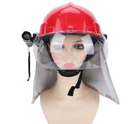 Aolidsive Casco de Rescate, Casco de Seguridad Protector para Bomberos de Emergencia Seguro contra Terremotos con Faro Rojo para Extinción de Incendios Forestales, Accidentes de Tráfico