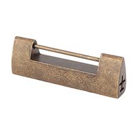 Aolidsive Cerradura de Latón con Patrón de Moneda de Cobre Candado Horizontal Chino de Estilo Antiguo 9,7 X 3,2 X 1,9 Cm Construcción de Latón Color Bronce para Puertas de Gabinetes Joyeros (Color