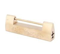 Aolidsive Cerradura de Latón con Patrón de Moneda de Cobre Candado Horizontal Chino de Estilo Antiguo 9,7 X 3,2 X 1,9 Cm Construcción de Latón Color Bronce para Puertas de Gabinetes Joyeros (Color