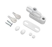 Aolidsive Cerradura de Ventana Externa Cerradura de Hebilla de Ventana Plana de Aleación de Aluminio Blanco para Ventanas Individuales Dobles Diseño Antirrobo en Forma de T para Uso en Apartamentos