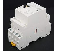 Aolidsive Contactor de CA Doméstico de Carril DIN 4P 25A 220V 50Hz con Interruptor de Control Manual para Sistemas de Control de Iluminación de Electricistas Domésticos (4NO)