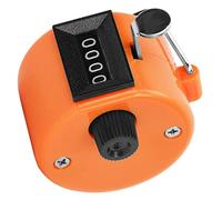 Aolidsive Contador de Cuentas Manual, Perilla de Plástico Manual con Gancho, Dispositivo de Puntos de 4 Dígitos para Deportes y Escuelas (Orange)