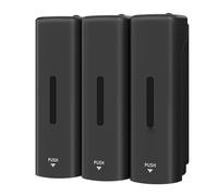 Aolidsive Dispensador de Manual de 3 Cámaras con Bomba Doble a Prueba de Fugas para Montaje en Pared y Uso de Escritorio en Hogares y Hoteles - Material ABS, 3 X 350 Ml (Gray)