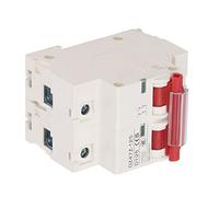 Aolidsive Disyuntor de CC Instalación en Riel 2P Disyuntor Fotovoltaico 1000V 125A Interruptor Rojo Abrazadera de Tornillo Diseño Modular para Sistemas de Energía Solar Usuarios de Riel DIN (rojo)