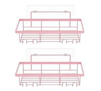 Aolidsive Estante Organizador para Carrito de Ducha, Adhesivo Fuerte, 2 uds., Estantes de Pared para Ducha para Almacenamiento de Baño, Acero Al Carbono, Resistente Al óxido, 12,7x5,1x2,4 Pulgadas