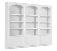 Aolidsive Estantería para Casa de Muñecas, Minimuebles de Madera para Librería, Vitrina de 4 Pisos para Habitación de Niños (White)