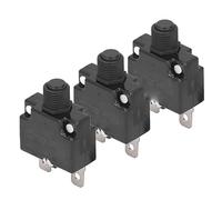 Aolidsive Fusible de relé de Reinicio Automático PC y Disyuntor Térmico Plateado 15A 125 250VAC 65VDC Protector de Sobrecarga Impermeable para Equipos de Distribución de Energía Uso Automotriz Marino