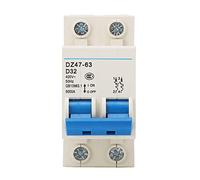 Aolidsive Interruptor Automático Miniatura 32A 2P Montado en Carril DIN, | Carcasa Ignífuga de PA66, Protección contra Sobrecarga y Cortocircuito, para Distribución de Iluminación Residencial