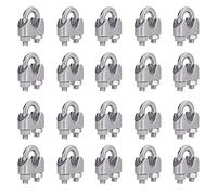 Aolidsive Kit de Abrazaderas de Cable de Acero Inoxidable, 20 Piezas de Cerraduras de Clamp/Holder de Cable Duraderas para Sistemas de Aparejos y Barandillas, Acero Inoxidable 304 con Fácil (M5 (5