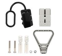Aolidsive Kit de Conector de Cable Conector de Clavija de Alimentación de Cobre Chapado en Plata 175A DC600V con Manija y Tapa Antipolvo para Carretilla Elevadora Batería Solar Caravana Camión Barco