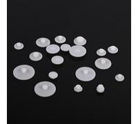 Aolidsive Kit de Engranajes de Plástico de 19 Piezas, Juego de Engranajes de Motor para Modelo de Bricolaje, Compatible con Robótica y Vehículos de Juguete, Varios Tamaños para Proyectos Creativos