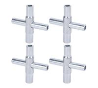 Aolidsive Llave de Agua de 4 Vías, 4 Piezas, Juego de Llaves de Grifo de Tamaños, 1/9/32 5/16 11/32 Pulgadas, con Acero Galvanizado para Válvula de Grifo Exterior, Radiador de Espiga