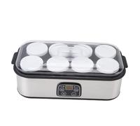 Aolidsive Máquina para Hacer Yogur con Temporizador de 0-48 Horas, 8 | Tarros de Acero Inoxidable y Vidrio, de 180 Ml Cada , Ideales para Cocina y Hogar, Compatibles con Tapas y frascos.