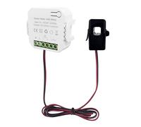 Aolidsive Medidor de Energía Inteligente WiFi, Monitor de Consumo de Energía Monofásico con relé de Abrazadera CT de 80 A, 90 A 250 V CA, Protección contra Sobretensión y Sobrecorriente para