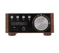 Aolidsive Mini Amplificador de Potencia 5,0, Amplificador HiFi de Doble Canal con Apariencia de Madera de 50W para Cine en Casa y Configuración de Audio