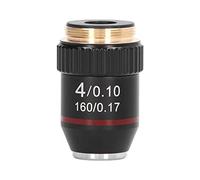 Aolidsive Objetivo de Microscopio Acromático, Lente óptica de Cobre, Objetivo de Aumento 4X para Estudios e Investigaciones Biológicas