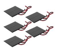 Aolidsive Panel de Batería Solar Pequeño Panel de Energía Solar de Polisilicio DC 4V 160mA 0.64W con Cable de 30 Cm 70 X 70 Mm para Proyectos de Bricolaje Kits de Aprendizaje Reparación de Luces Al