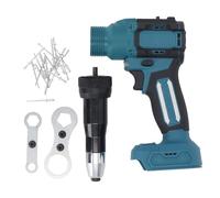 Aolidsive Pistola Remachadora Inalámbrica, Motor sin Escobillas de 18 V, 2 Velocidades, Engranajes Ajustables, Fuerza de TraccióN 11000 N con Luz LED para Remaches de Hierro, Acero y