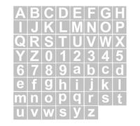 Aolidsive Plantillas de Letras de 62 Piezas, Plantillas de PET Reutilizables, Perfectas para Decoración del Hogar, Manualidades en Madera y Tela (62 piezas y 4 pulgadas)