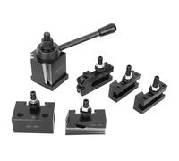 Aolidsive Portaherramientas Tipo Pistón, Poste para Herramientas Tipo Cuña de Acero 45 con Perno M14, Juego de Portaherramientas de 6 Piezas para Torno, Torneado, Taladrado, Refrentado, Moleteado y