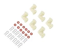 Aolidsive Reemplazo de Conector de Fluido en Forma de L, 6 uds., para Máquina de café, Accesorios de Línea de Agua con Juntas Tóricas y Abrazaderas