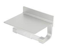 Aolidsive Soporte de Papel, Estante de Papel en Rollo de Aluminio Espacial Montado en la Pared con Estante de Almacenamiento para Teléfono, para Pañuelos Plateado de 155x130x100 Mm, Accesorio de
