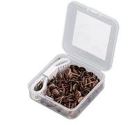 Aolidsive Tachuelas para Muebles Clavos Decorativos de Acero Al Carbono 100PCS 11 X 16 Mm Color Cobre con Regla de Tela para Tapicería Interior Sofá Cabecero Silla Reposabrazos (Color rojo cobre)