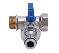 Aolidsive Válvula de Bola de Cuarto de Vuelta, Adaptador en T de Latón con Rosca Hembra G1/2" y Rosca Macho NPT de 3/8" para Fregaderos de Cocina y Baño