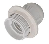 Aolidsive Zócalo de Base de Luz E27, Material ABS, Núcleo de Cobre, Portalámparas E27 con Funda de Lámpara para Lámparas de Mesa de Bricolaje, Lámparas de Cama, de Restaurante (WHITE)