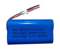 AOLIKES 7,4v batería Recargable de Iones de Litio 2600mah 19,24wH, Power Cell con Enchufe de XH2.54-2pin, batería DIY 18650 2s1p batería de Iones de Litio soporta Descarga Continua 3C