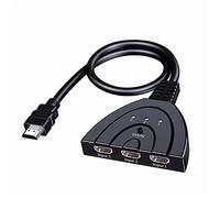 Aolirot Conmutador HDMI 3 en 1 Out - Divisor y divisor HD 1080p 3D para HDTV/Xbox/PS3/PS4/Apple TV/Fire Stick/Blu-Ray DVD-Player - Selectores de audio y vídeo