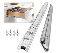 AOLISHENG Camino de cajón totalmente extensible, 550 mm, rodamiento de bolas, resistente para cajón, 45 kg, capacidad de rodamiento, 1 par