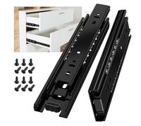 AOLISHENG Guias Correderas Para Cajones 350mm Rieles Para Cajones Extensión Completa 45 KG Capacidad Carga Guías Laterales Para Cajones Con Rodamiento de Bolas 1 par (2 piezas)