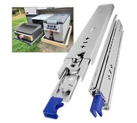 AOLISHENG Guias Correderas Para Cajones Con Freno 300mm Extensión Completa Para Trabajo Pesado Rieles Para Cajones 120 KG Capacidad Carga con cerradura 1 par (2 piezas)