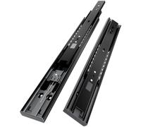AOLISHENG Guías de cajones con cojinete de bolas de cierre suave de 400 mm, extensión completa de 3 pliegues, montaje lateral, capacidad de carga de 45 kg para trabajo pesado, 1 par