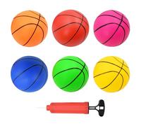 AolKee 6 Mini Pelotas de Baloncesto de PVC Duradero, diámetro de 15 cm, para niños, con Bomba para Interior y Exterior, Juegos en la Piscina o Fiestas
