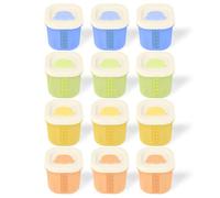 Aolso 12 Piezas Tarros Potitos Bebé Silicona 50ml, Sin BPA, Frascos reutilizables para comida de bebé con Tapas Herméticas, Apto para Microondas, Lavavajillas y Refrigeradores