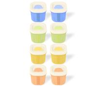 Aolso 8 Piezas Contenedores de Almacenamiento de Alimentos para Bebés de Silicona, Frascos reutilizables para comida de bebé con Tapas Herméticas, Apto para Microondas, Lavavajillas y Refrigeradores