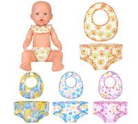 Aolso Accesorios para Muñecas,Juego de Baberos y Pañales para Muñecas,Accesorios para 12-16" Muñecos,Juego de Alimentación para Muñecas,Pañales Autoadhesivos para Muñecas,Juguetes de rol para Niños