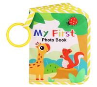 Aolso álbum de fotos，libro de recuerdos para autodiseñar y sentir hecho de tela - álbum de juguete de nacimiento para bebés y niños de 0+ meses para memorizar caras + nombres